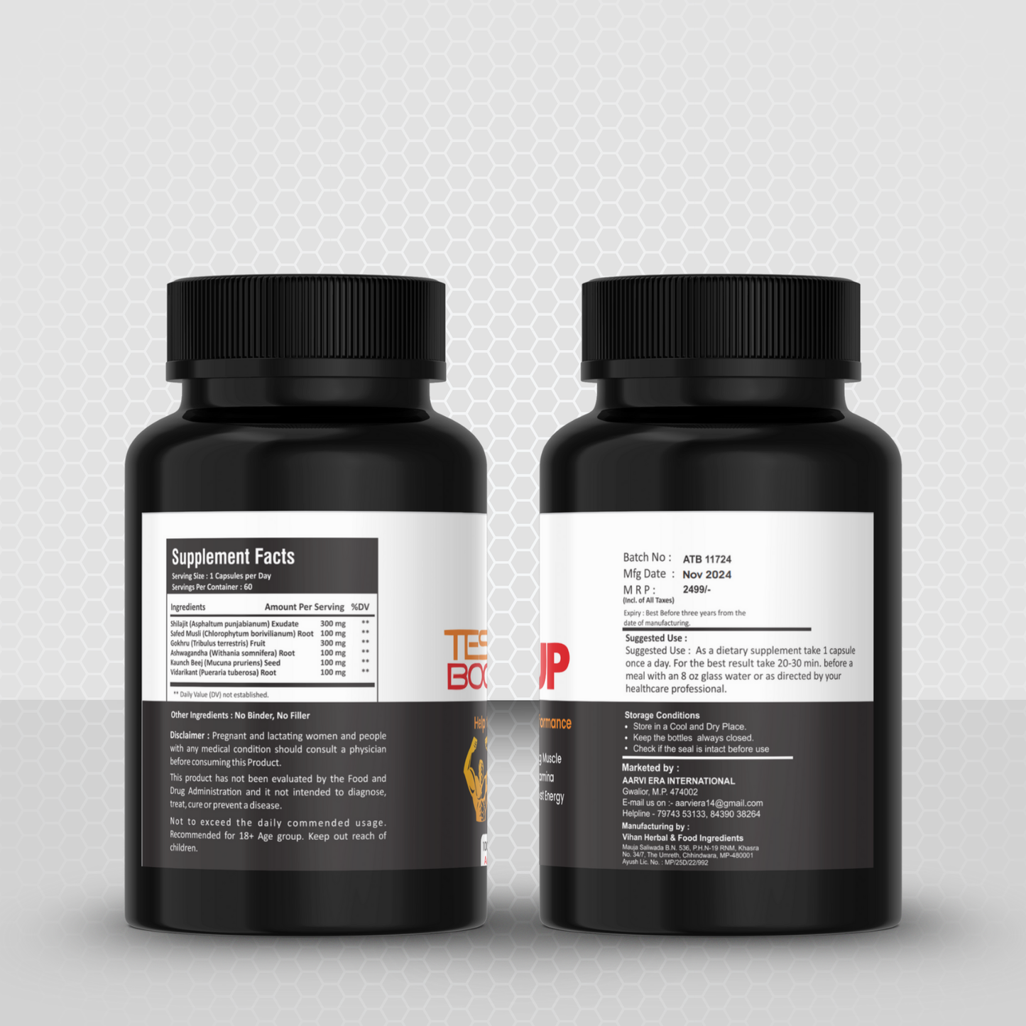 Men Core's Testo Boot Up – Herbal Supplement for Strength & Vitality (1000mg, 60 Capsules)
