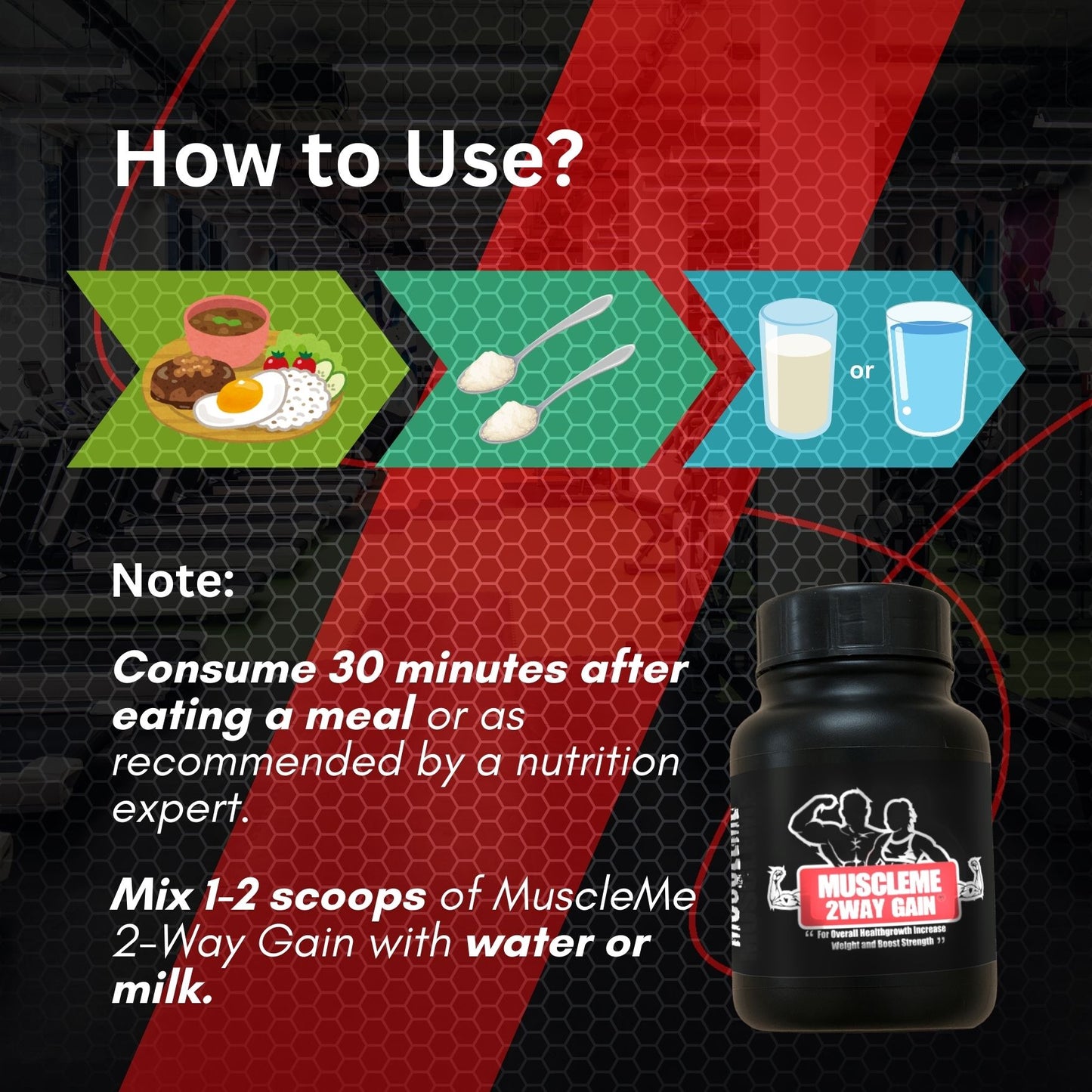 MuscleMe 2Way Gain – Weight Gain & Muscle Support the Natural Way