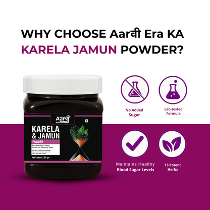Karela Jamun Powder – Natural Blood Sugar Support | Ayurvedic Blend for Diabetes & Digestion